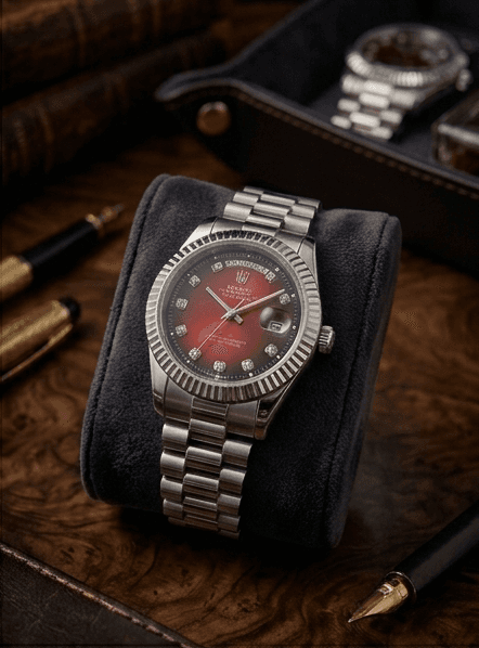 Rolex Day-Date — Bordeaux Vignette Diamond