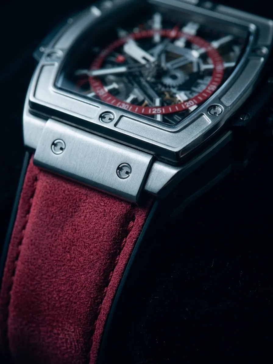 HB Champions Red — red Alcantara strap