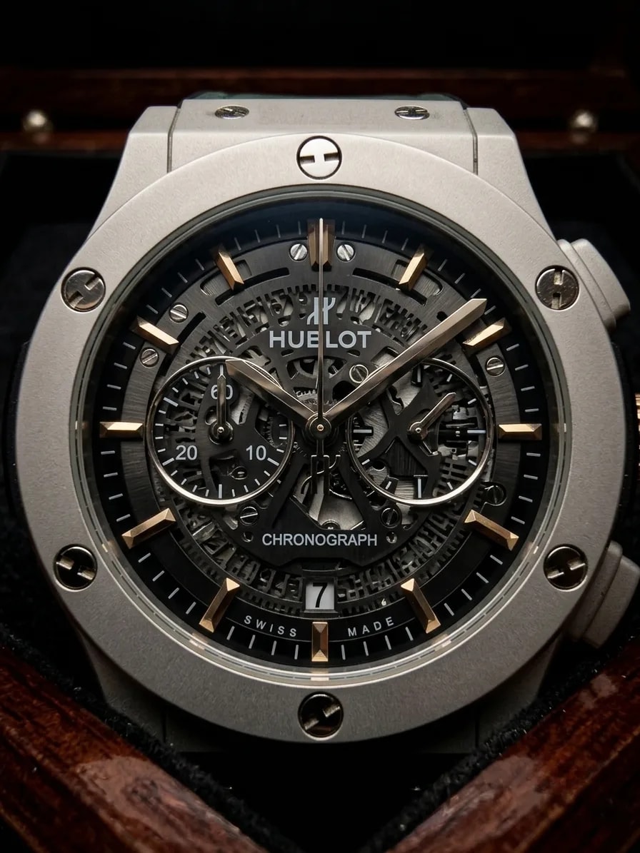 Hublot Aerofusion Green — skeleton dial with rose gold